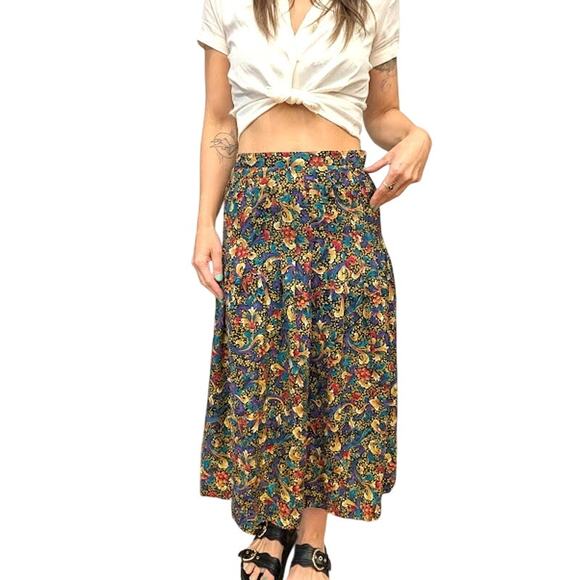 Vintage ANNE CRIMMINS FOR UMI COLLECTIONS  Silk Pleated Skirt - Picture 6 of 6